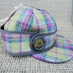 STORMY KROMER NEWSBOY GREEN PLAID HAT--SIZE 6 3/4